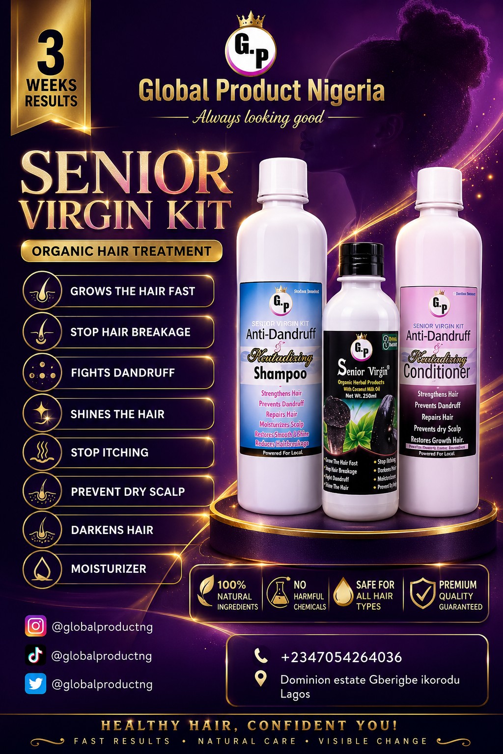 SENIOR VIRGIN KIT hair treatment products